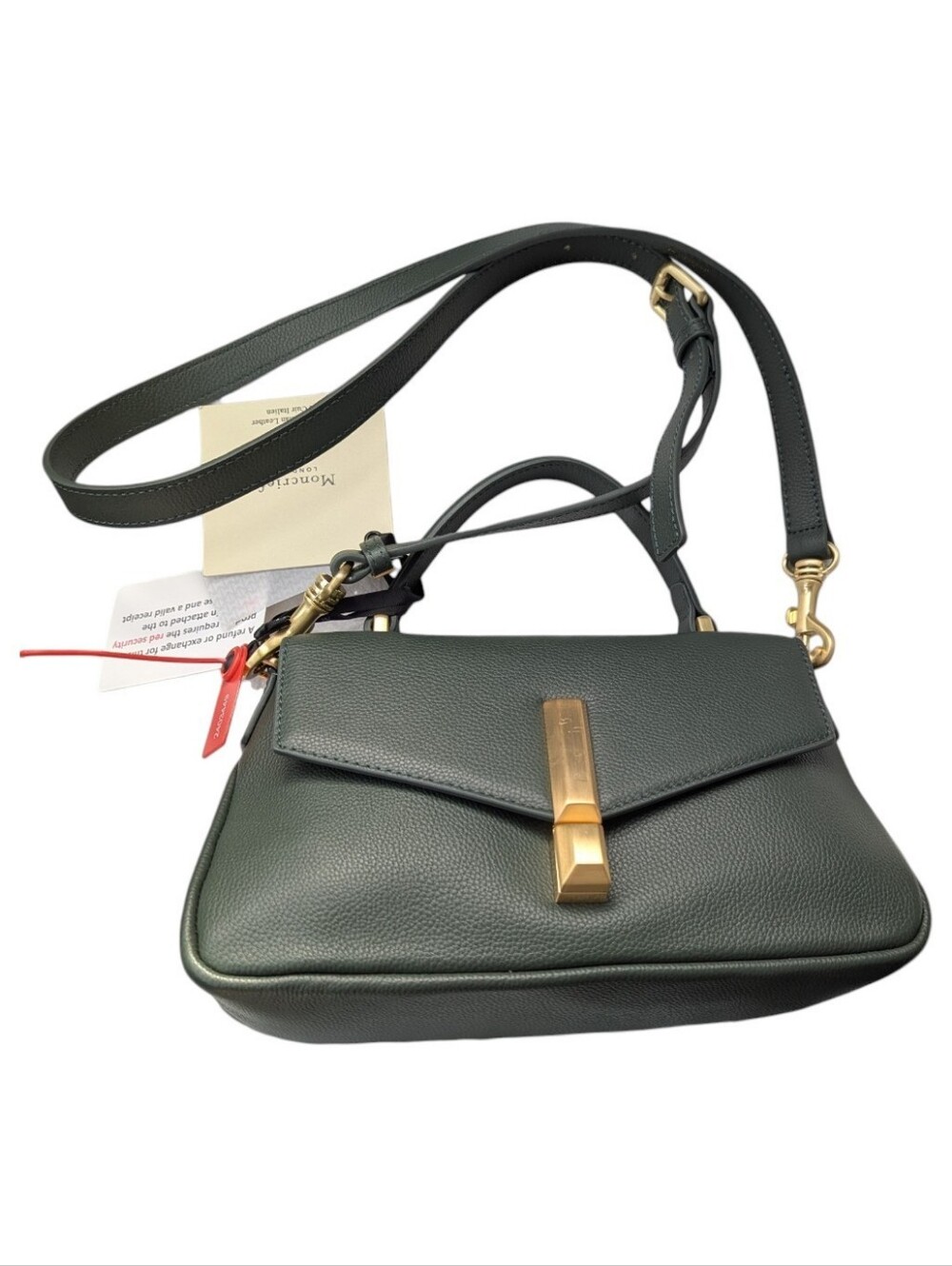 Moncrief London Olive Gold Shoulder Bag Handbag Purse Leather